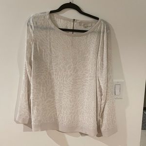 Cream Loft Patterned Blouse Large